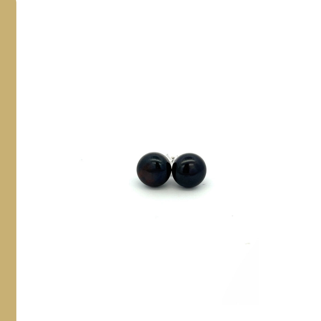 Black Onyx Pearls Studs