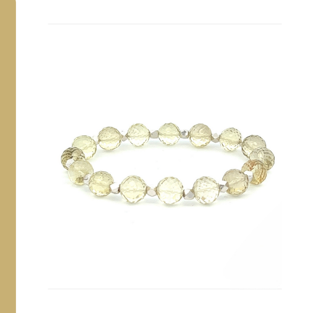 Faceted Citrine and Sterling Bracelet