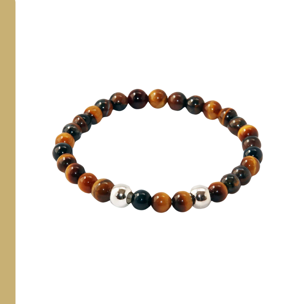 Tiger Eye and Sterling Bracelet