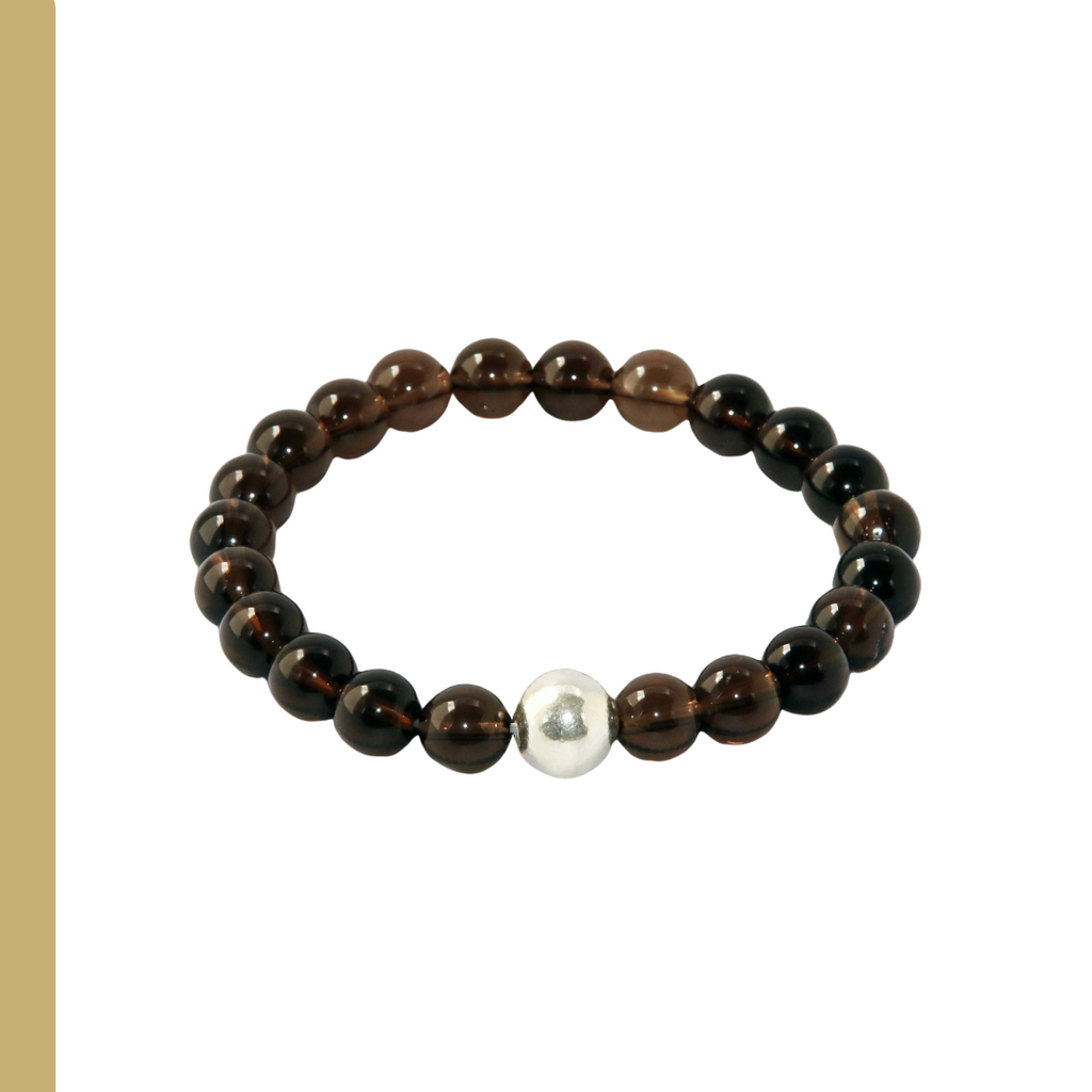 Smokey Quartz and Sterling Bracelet