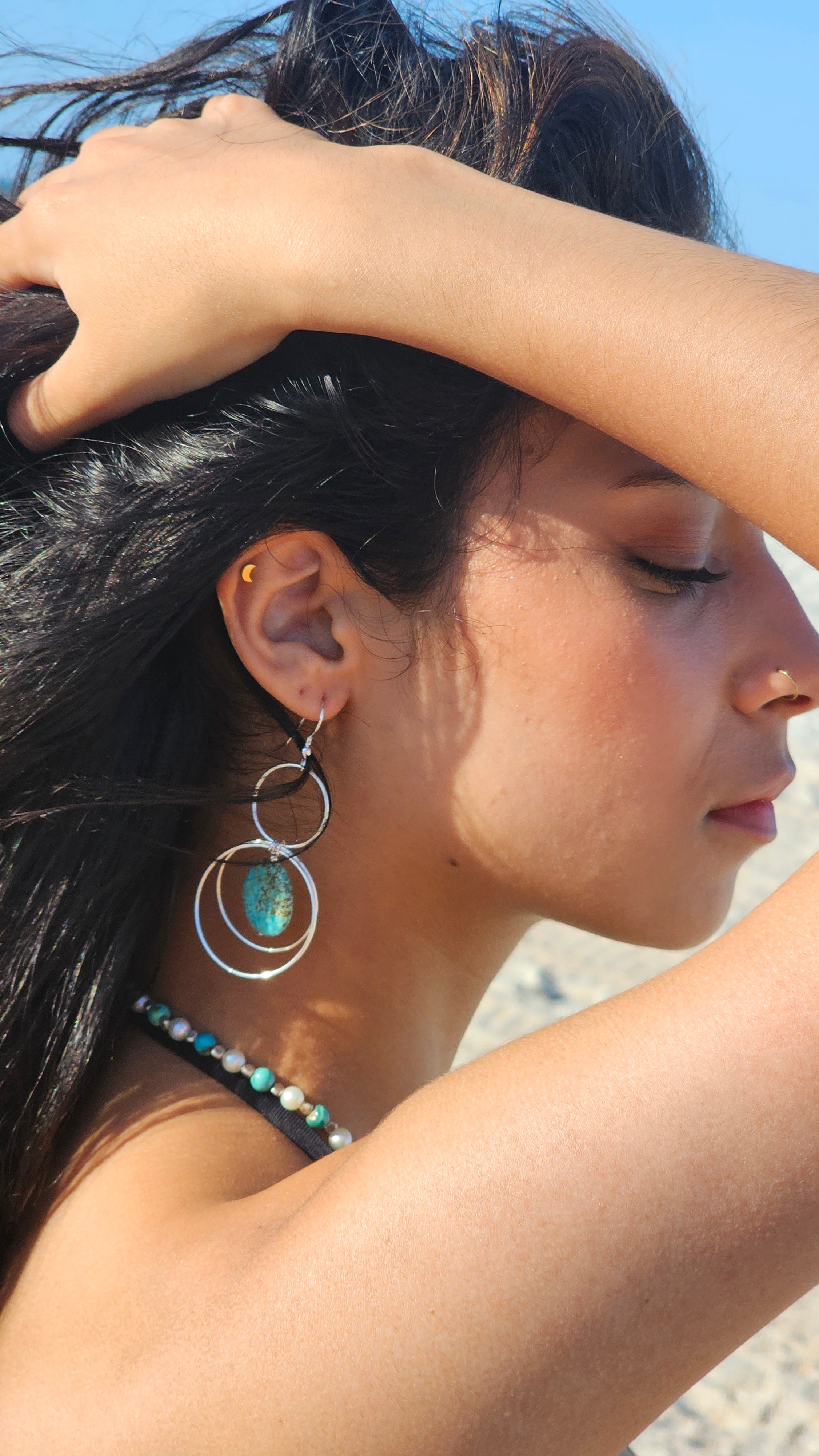 Turquoise Moon Earrings