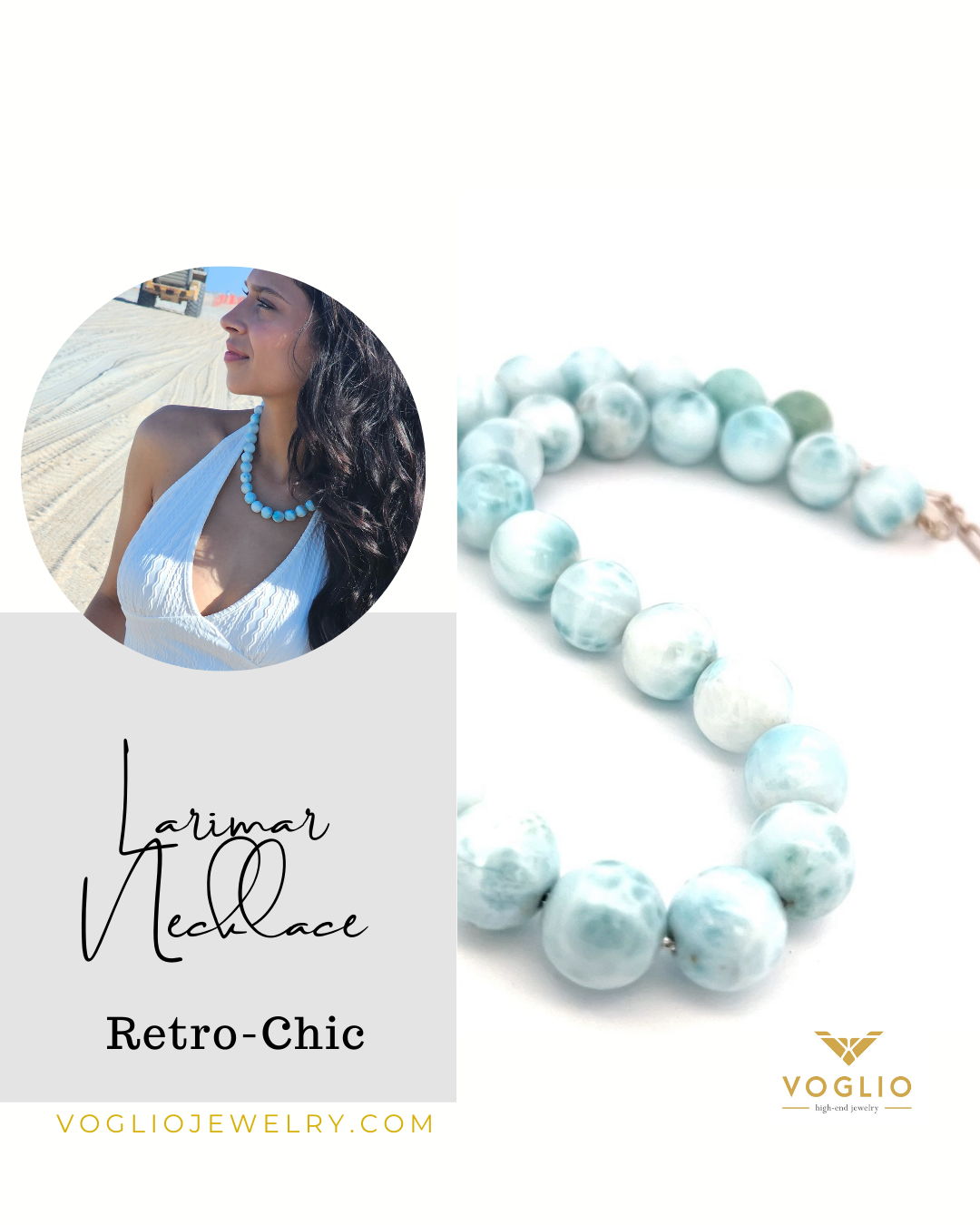 Larimar Retro-Necklace