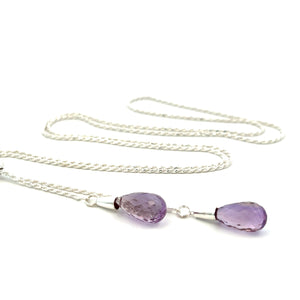 Gem Drops - Adjustabe Lariat Necklace