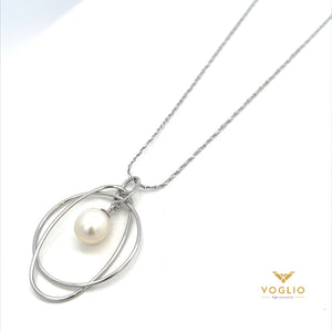 Solo Pearl & Shapes Silver Necklace