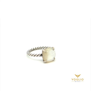 Mother Pearl Silver Rope Ring