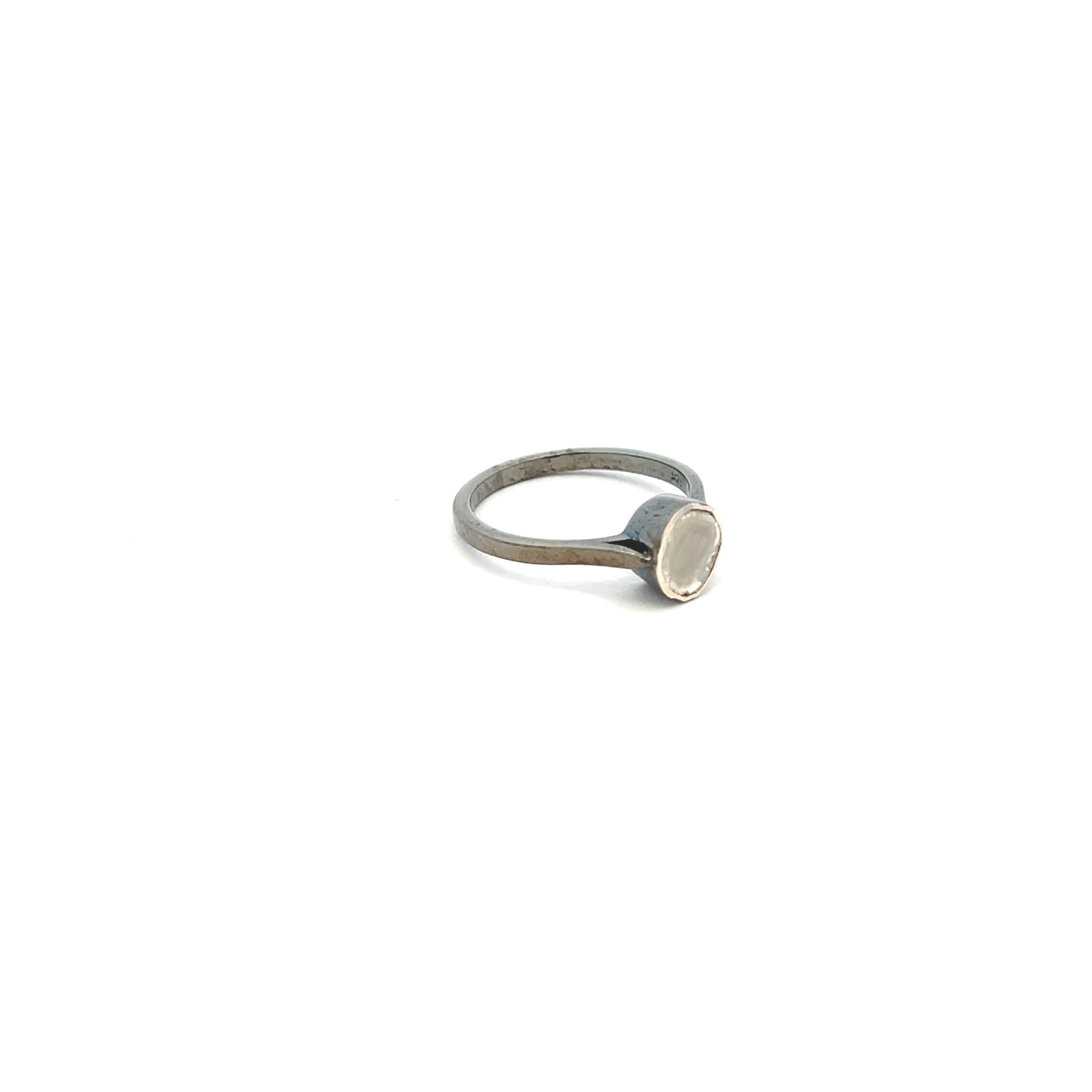 Rough Diamond Ring - Gold over Silver