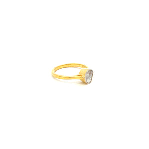 Rough Diamond Ring - Gold over Silver