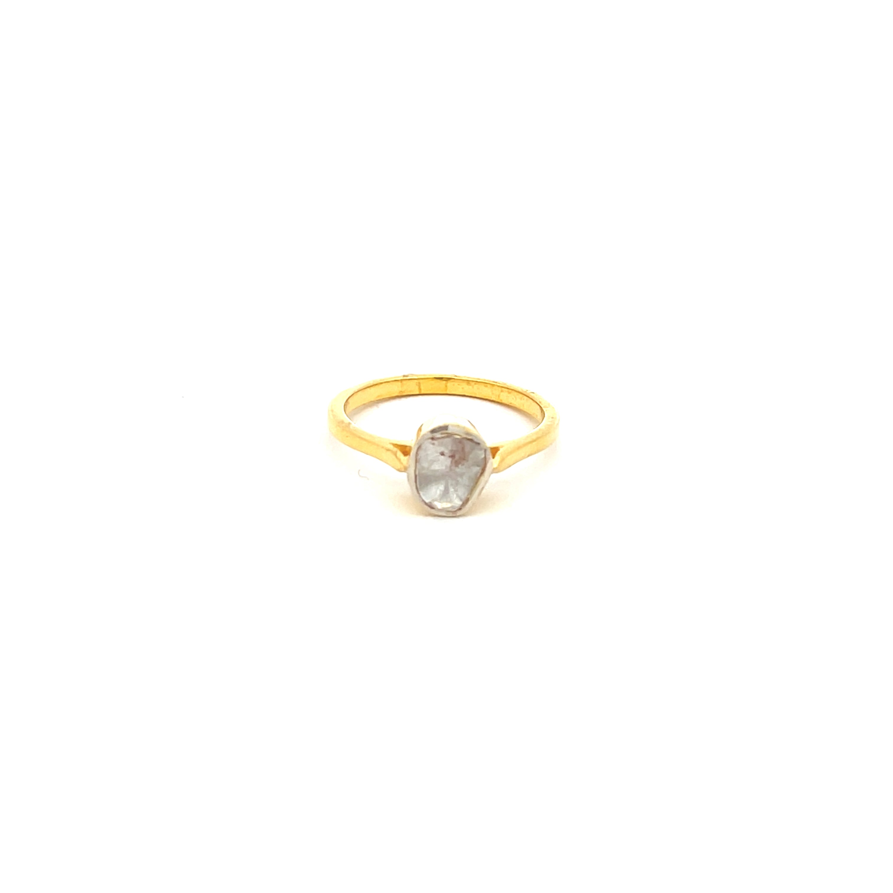 Rough Diamond Ring - Gold over Silver