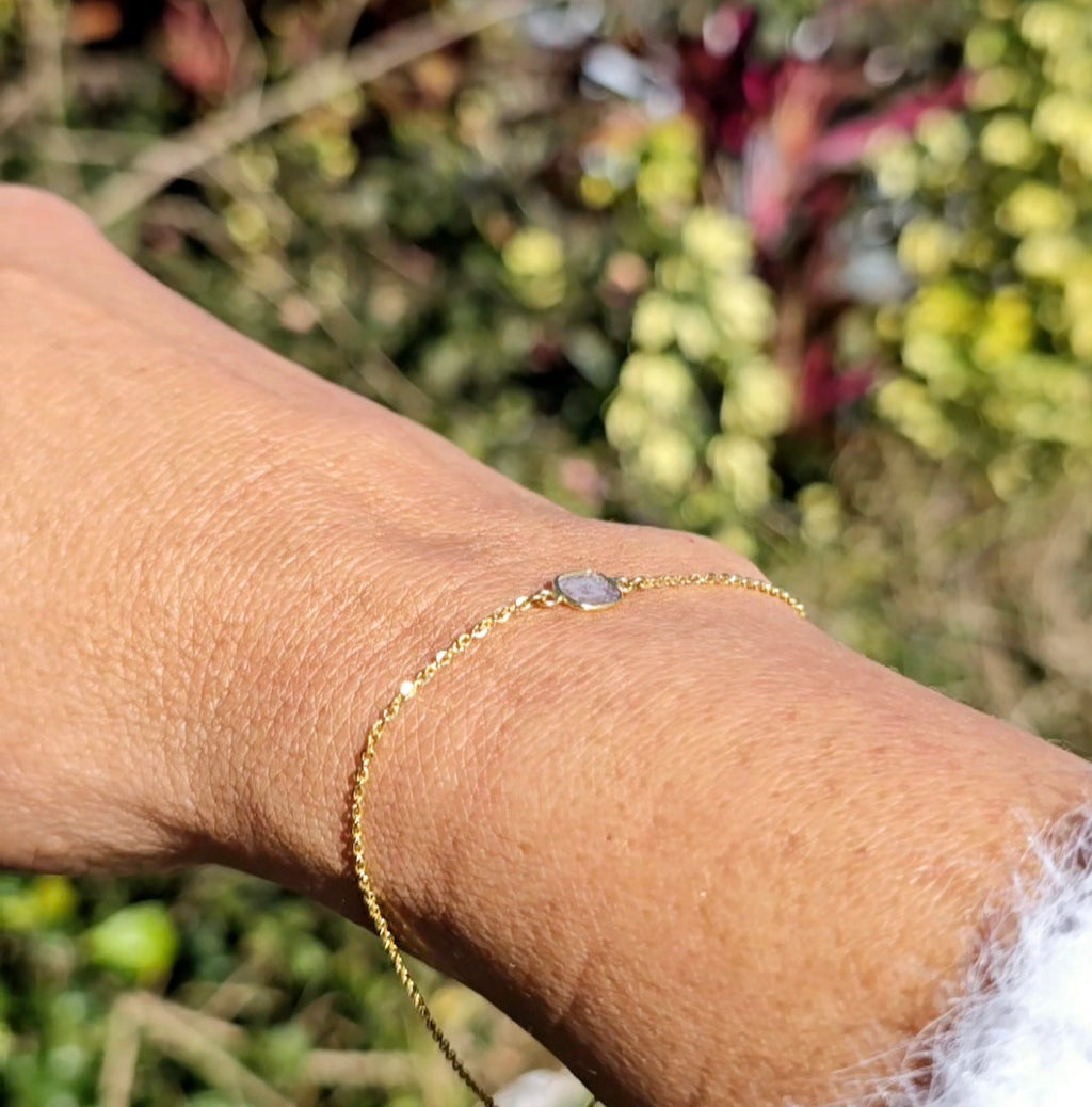 Rough & Flat Diamond 14K Gold Bracelet