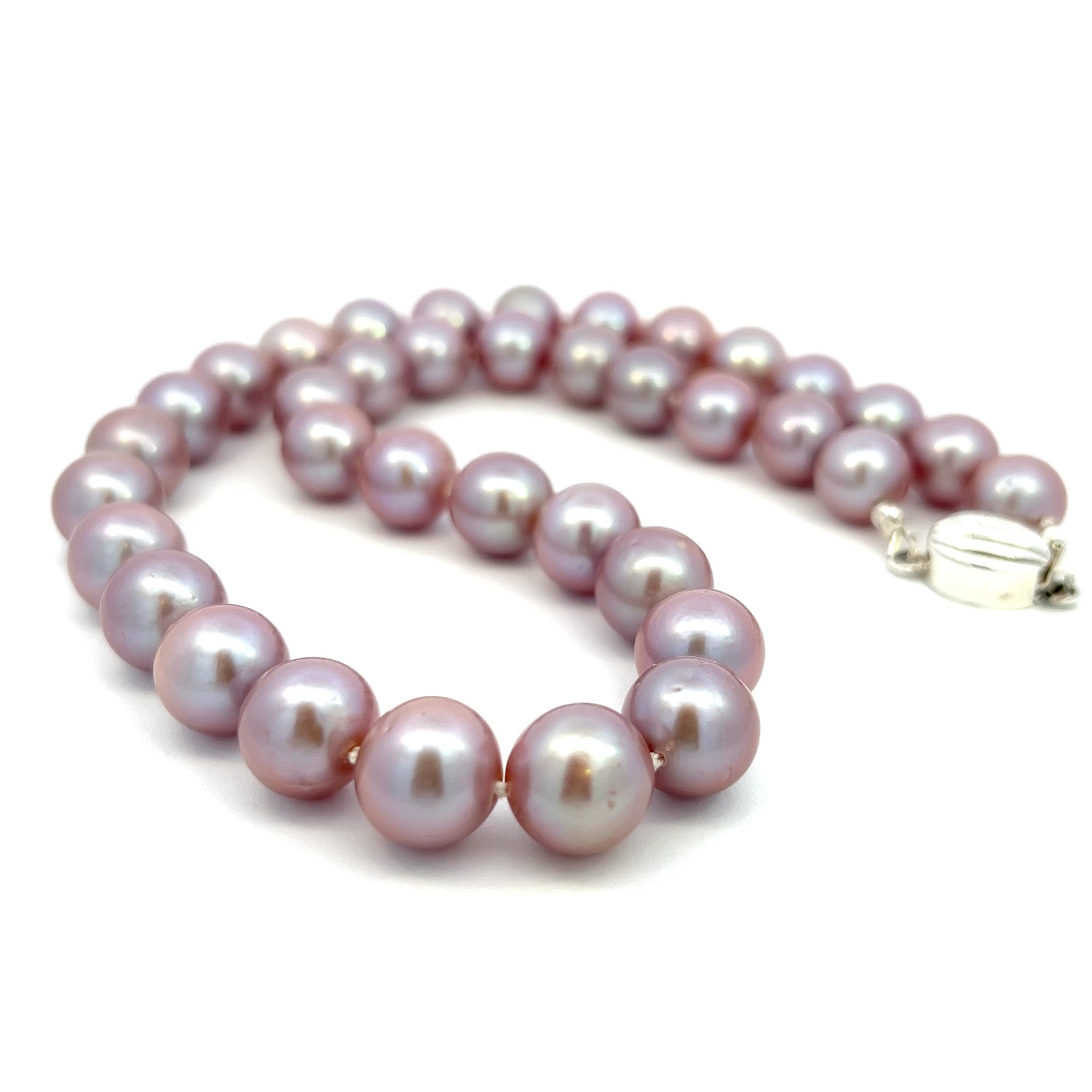 Lavander-Pink Pearls Necklace