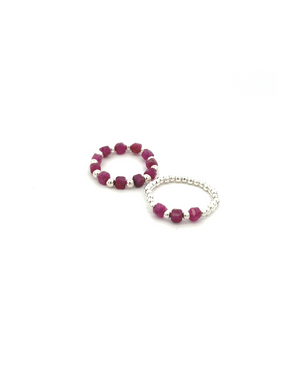 Easy Fit Flexi-Silver/Rubies Ring