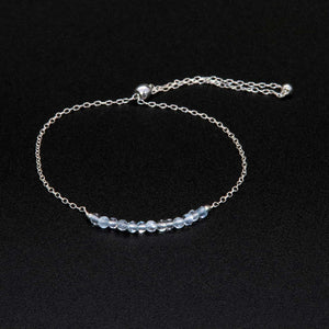 Adjustable Aquamarine Sterling Bracelet