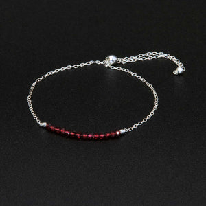 Adjustable Garnet Sterling Bracelet