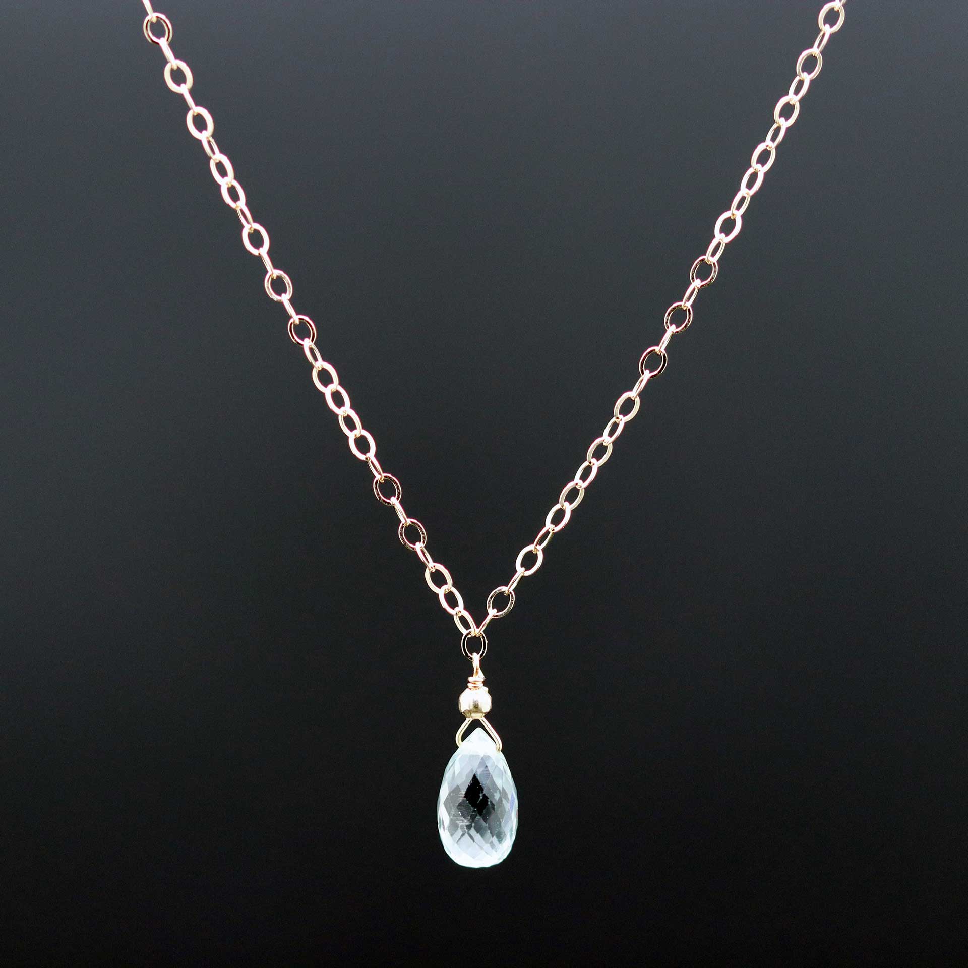 Blue Sapphire Drop Necklace