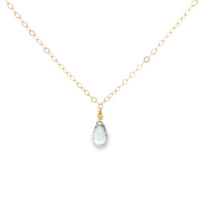 Blue Sapphire Drop Necklace